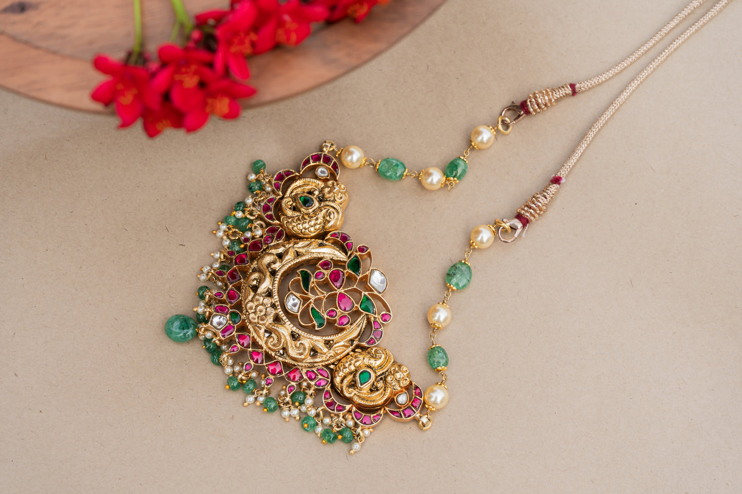 TEMPLE CHAAND MOR NECKLACE