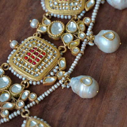 Coral Jadau Jaali Choker