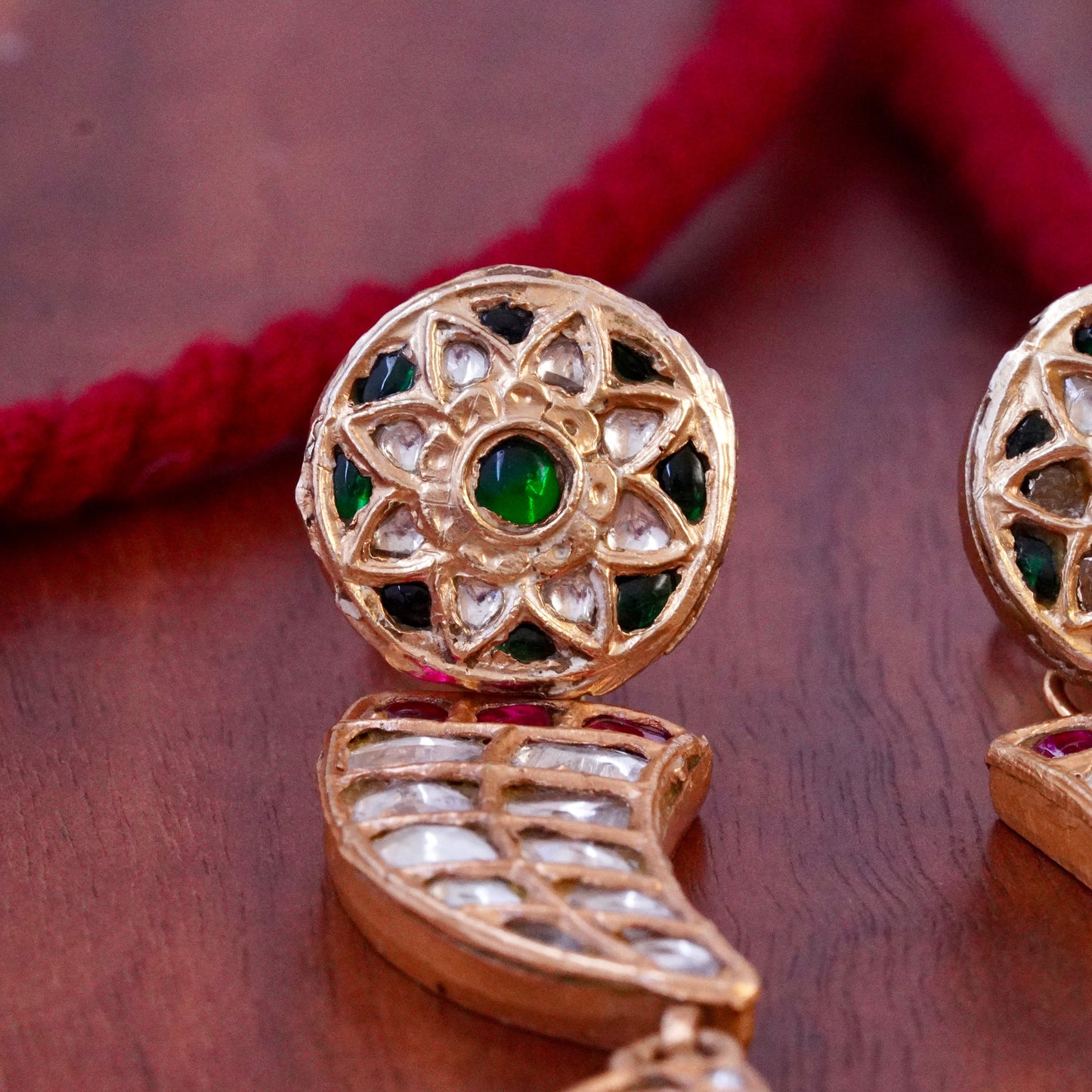 ORN064 Gold Plated 92.5 Silver rusk Moon Meen Necklace and earrings