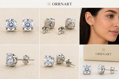 Anti Tarnish solitiare earstuds
